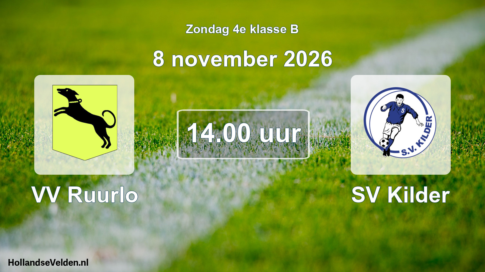 Geplande wedstrijd: VV Ruurlo - SV Kilder (8 november 2026)
