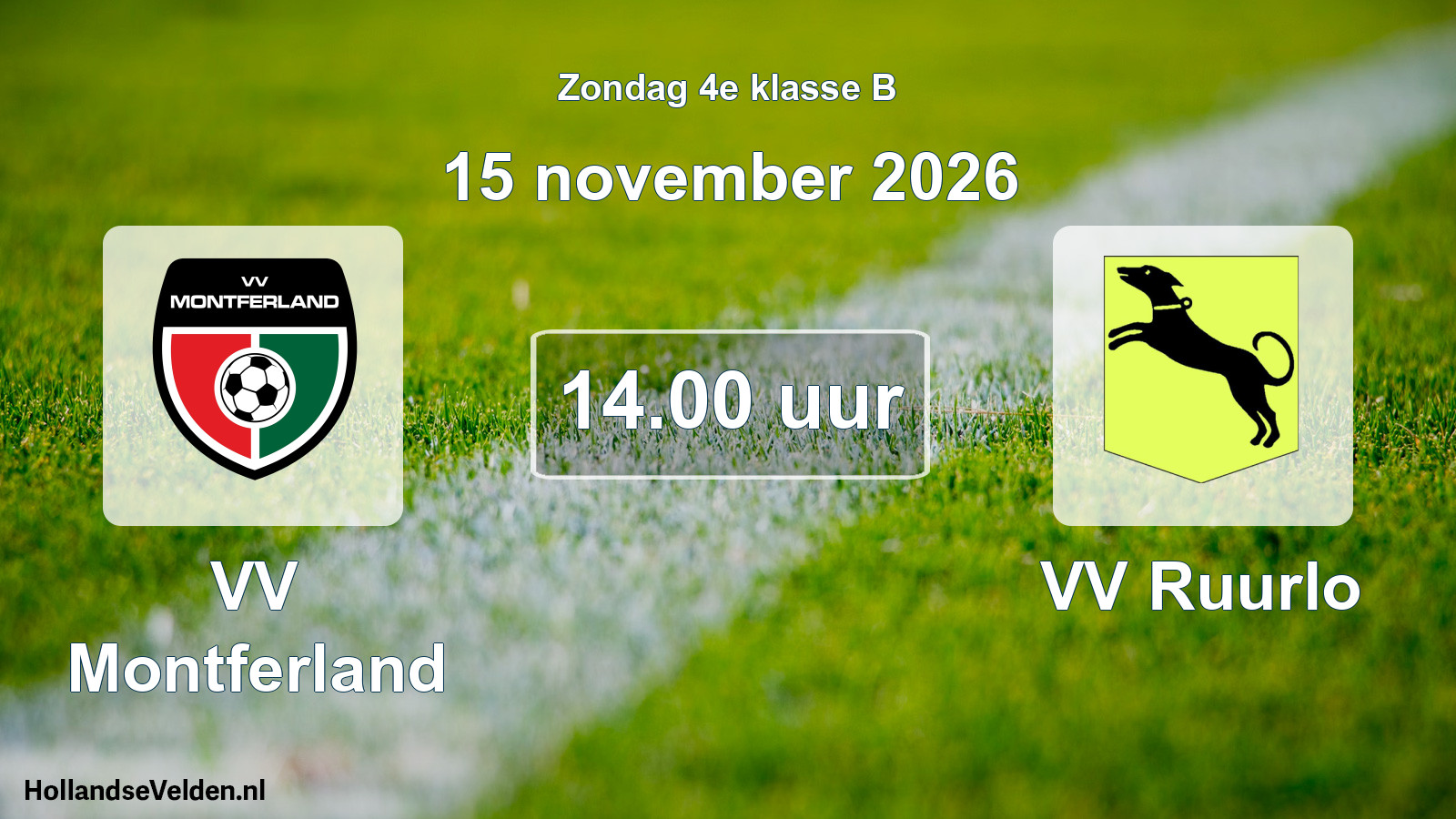Scheduled Match: VV Montferland - VV Ruurlo (15 November 2026)