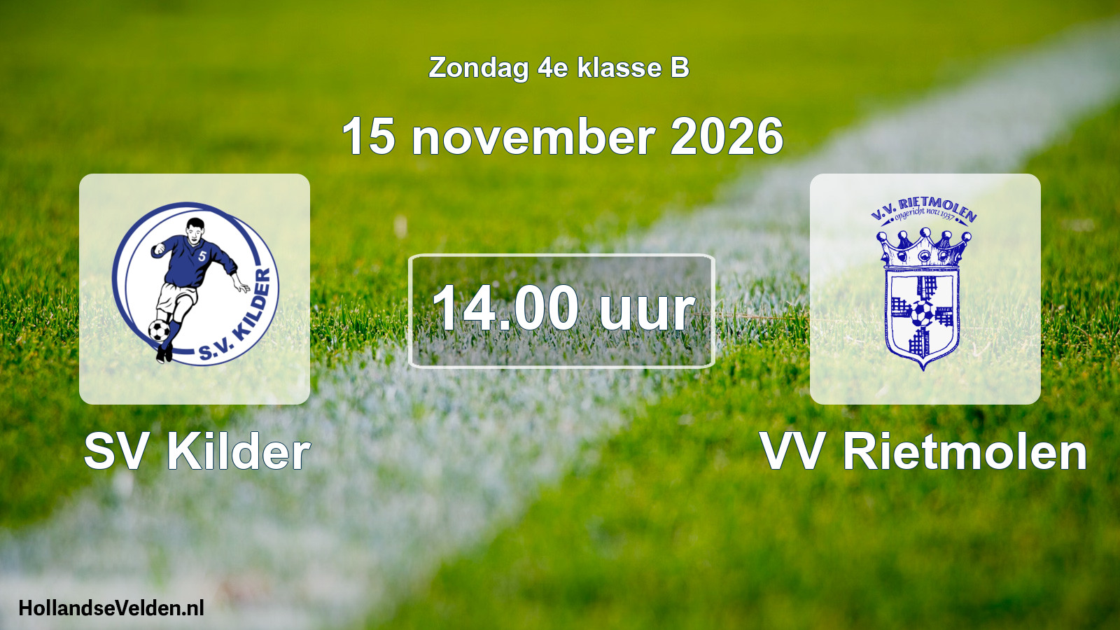 Scheduled Match: SV Kilder - VV Rietmolen (15 November 2026)