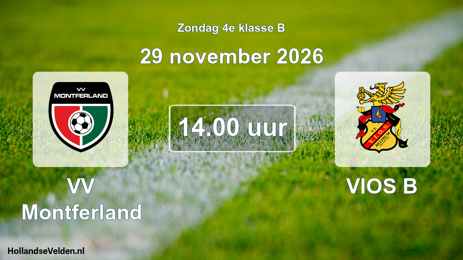 Geplande wedstrijd: VV Montferland - VIOS B (29 november 2026)