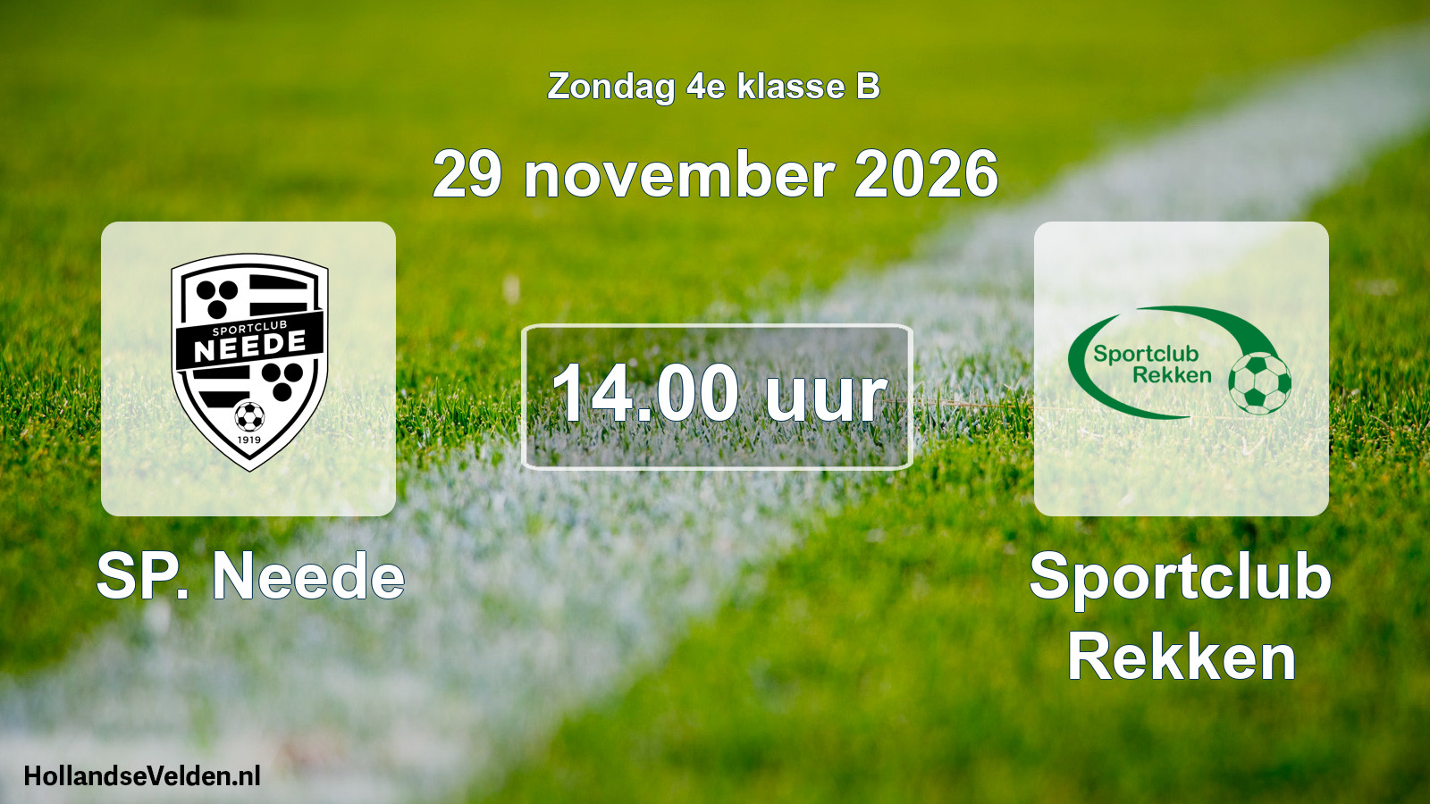 Geplande wedstrijd: SP. Neede - Sportclub Rekken (29 november 2026)