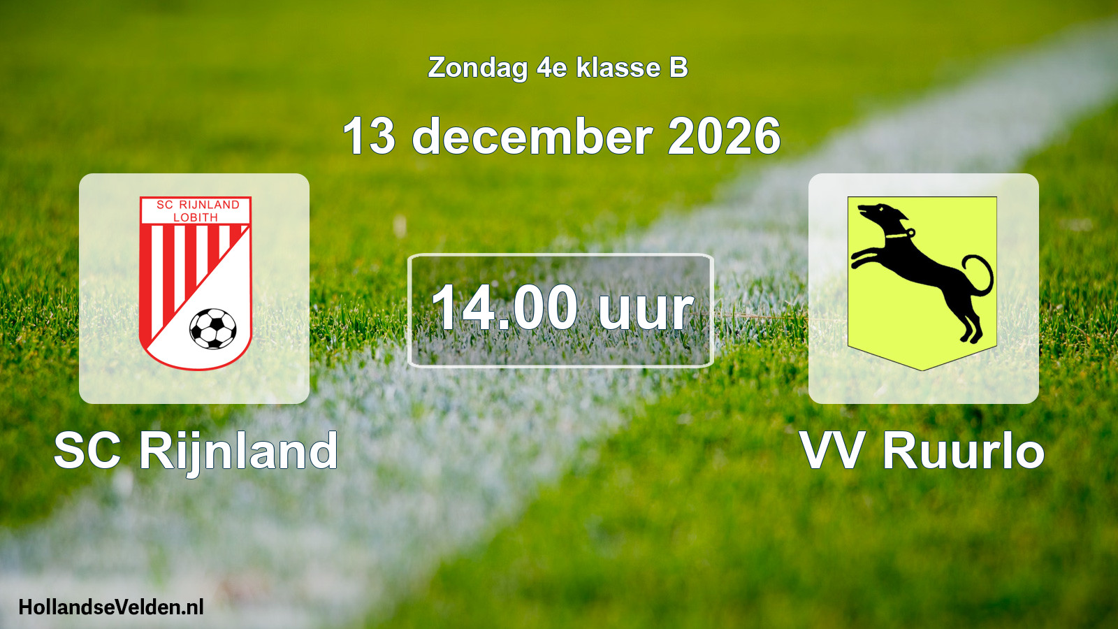 Geplande wedstrijd: SC Rijnland - VV Ruurlo (13 december 2026)
