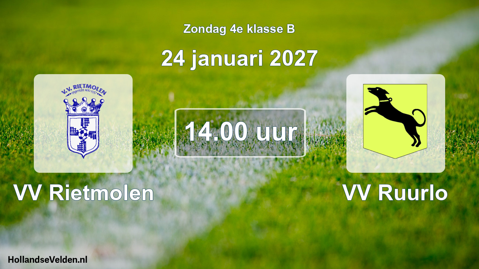 Geplande wedstrijd: VV Rietmolen - VV Ruurlo (24 januari 2027)