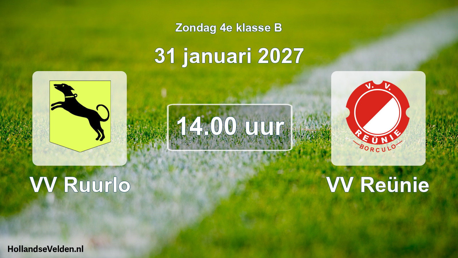 Geplande wedstrijd: VV Ruurlo - VV Reünie (31 januari 2027)