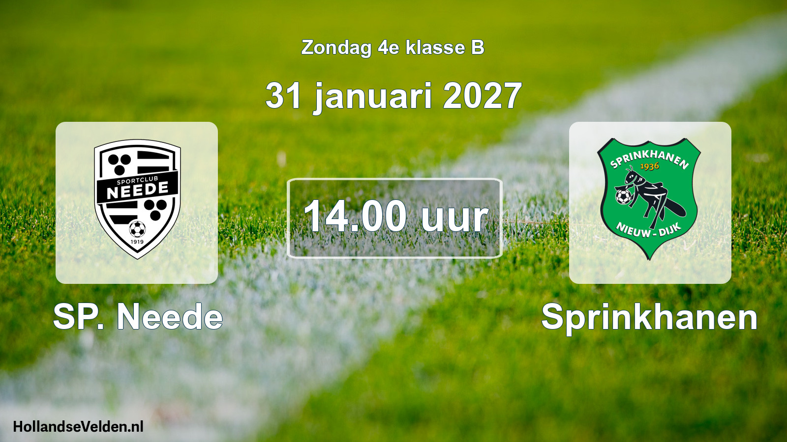 Geplande wedstrijd: SP. Neede - Sprinkhanen (31 januari 2027)