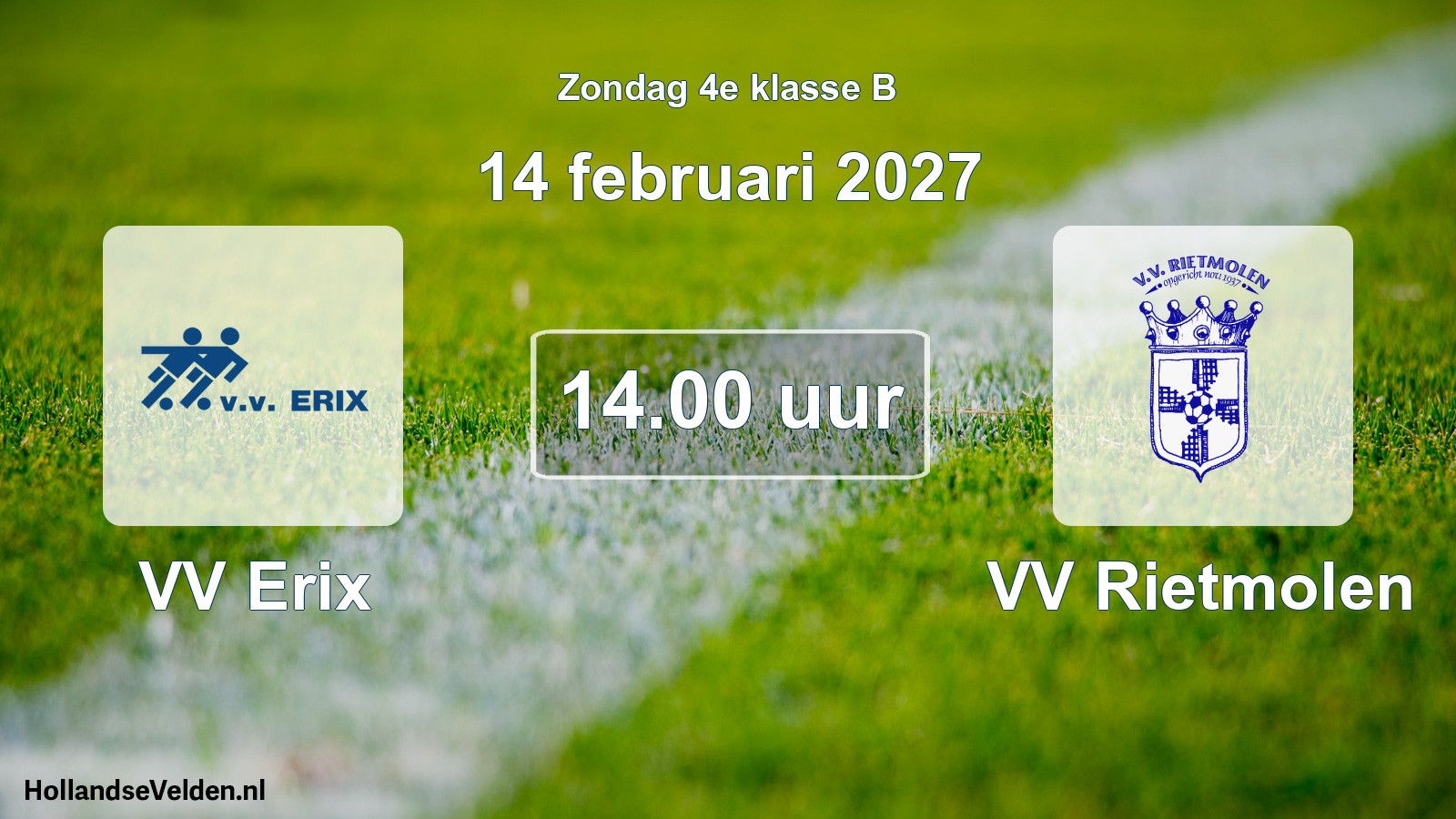 Geplande wedstrijd: VV Erix - VV Rietmolen (14 februari 2027)