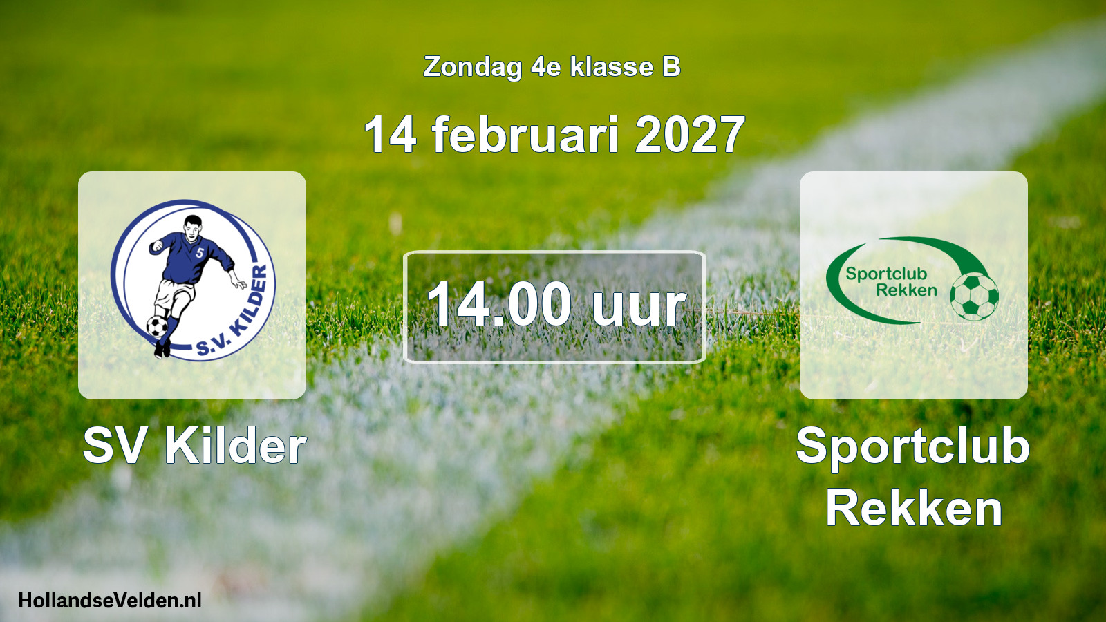 Geplande wedstrijd: SV Kilder - Sportclub Rekken (14 februari 2027)