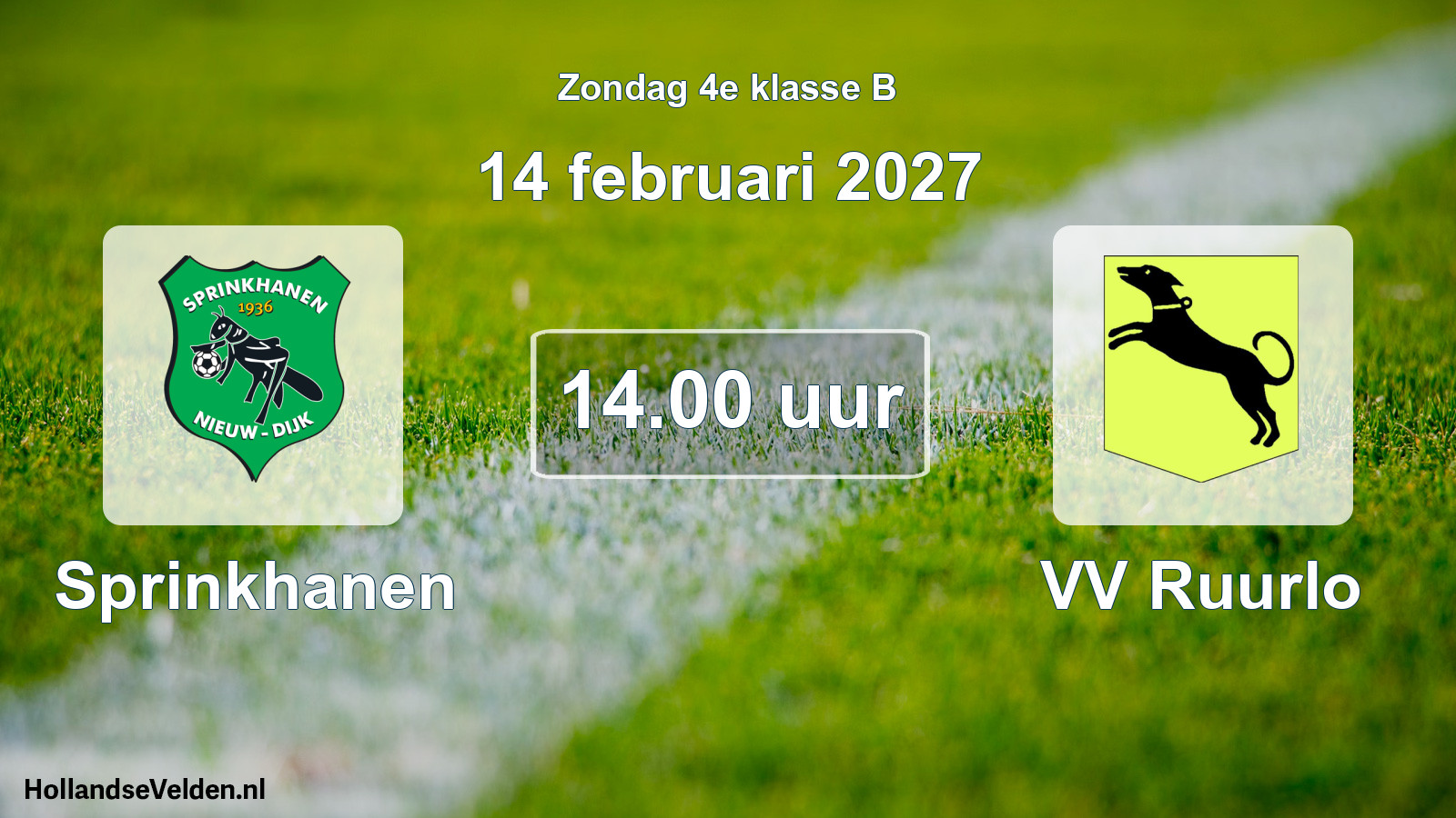 Geplande wedstrijd: Sprinkhanen - VV Ruurlo (14 februari 2027)
