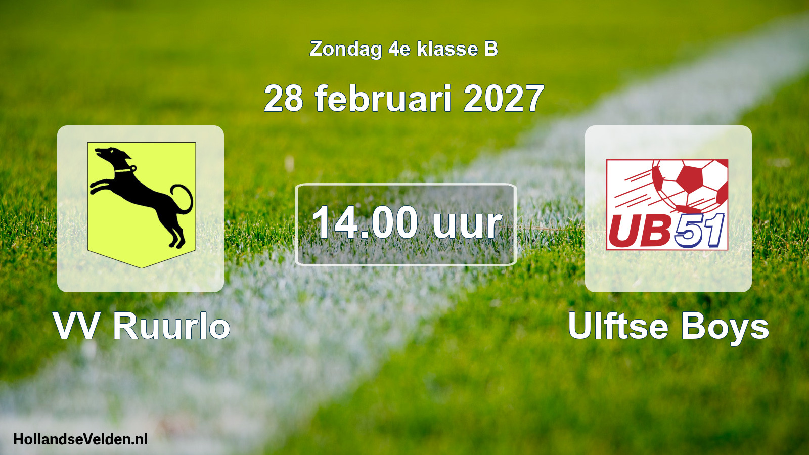 Geplande wedstrijd: VV Ruurlo - Ulftse Boys (28 februari 2027)