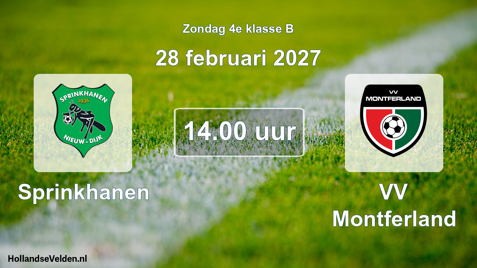 Geplande wedstrijd: Sprinkhanen - VV Montferland (28 februari 2027)