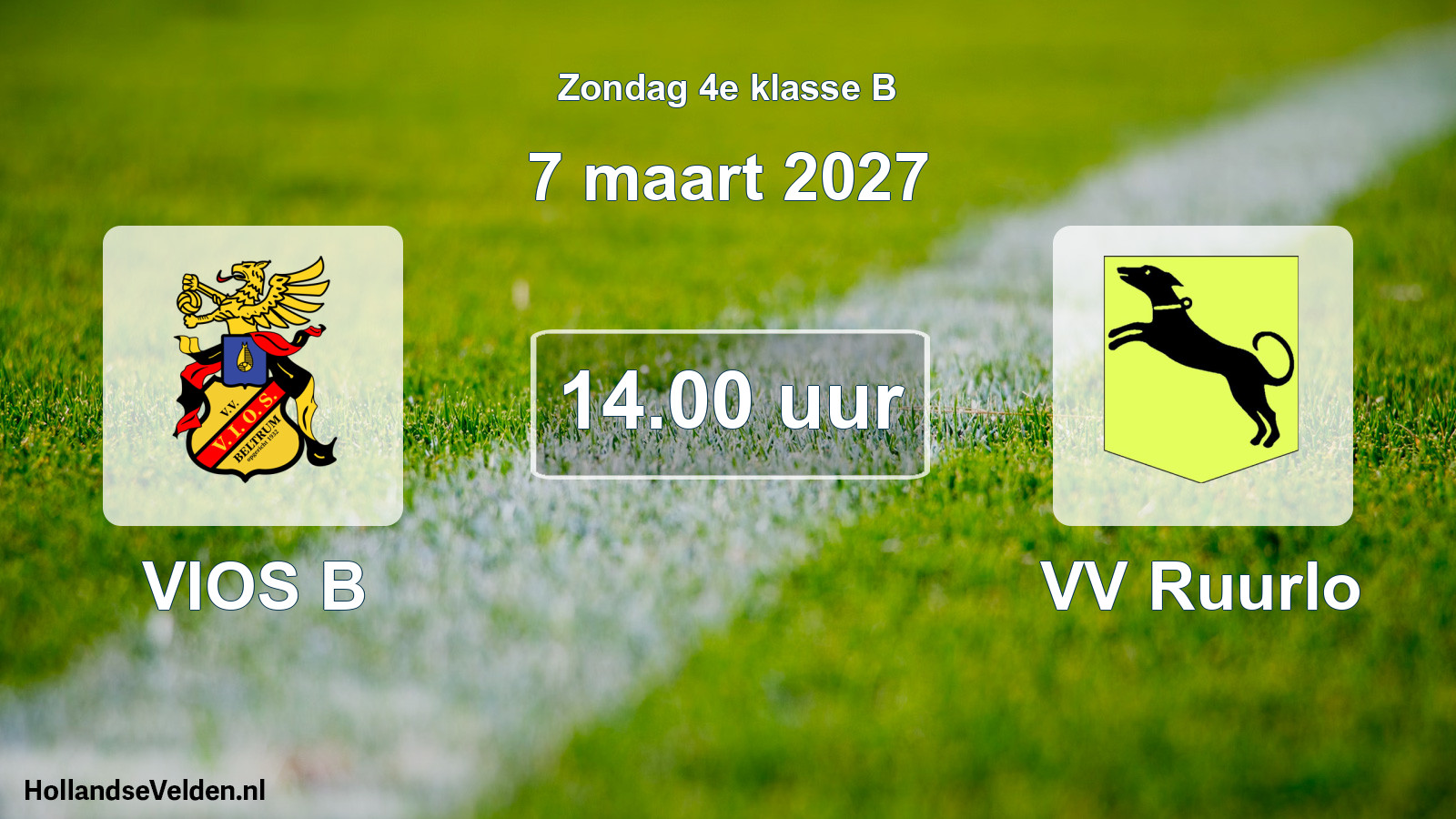 Geplande wedstrijd: VIOS B - VV Ruurlo (7 maart 2027)