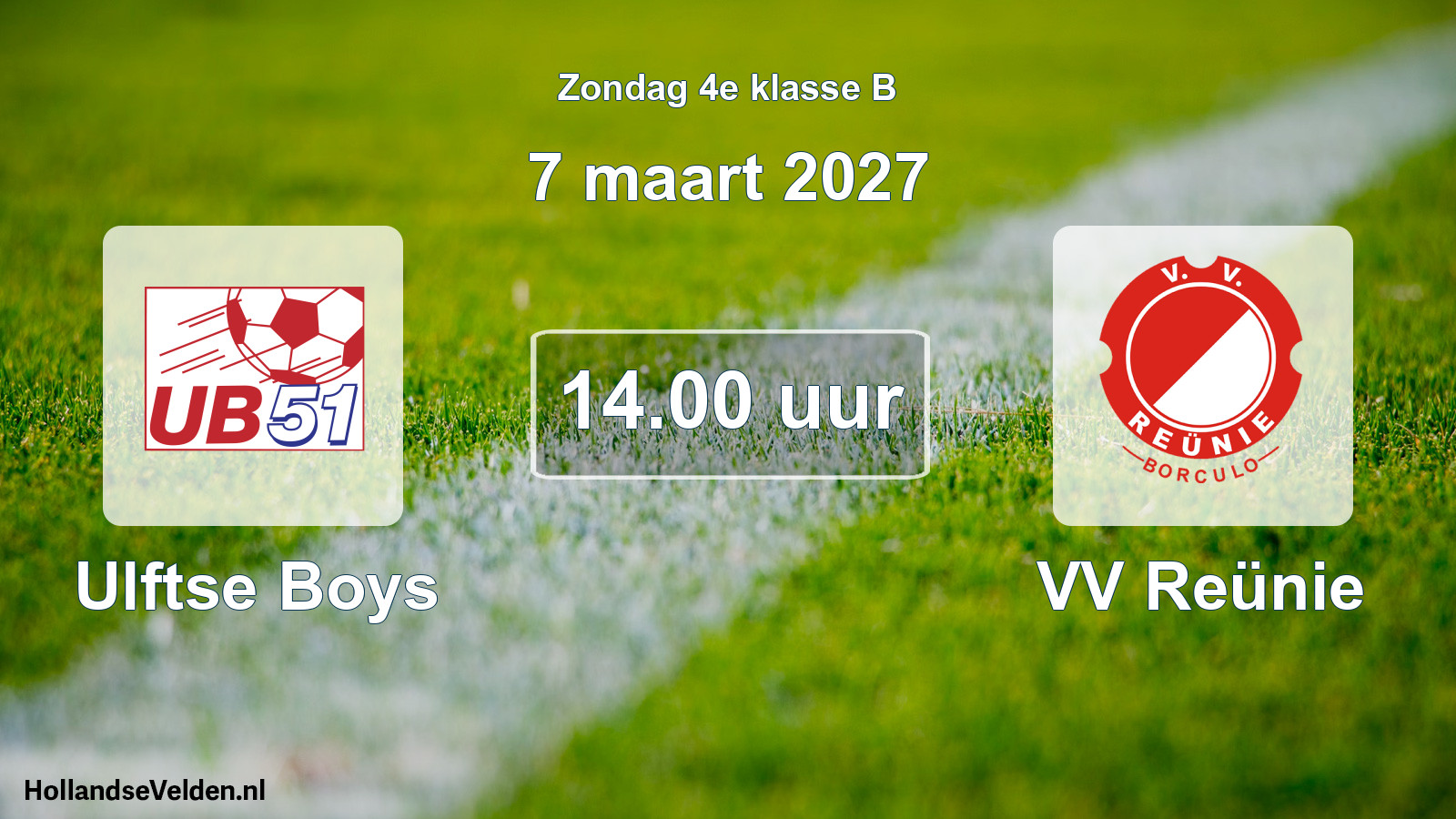 Geplande wedstrijd: Ulftse Boys - VV Reünie (7 maart 2027)