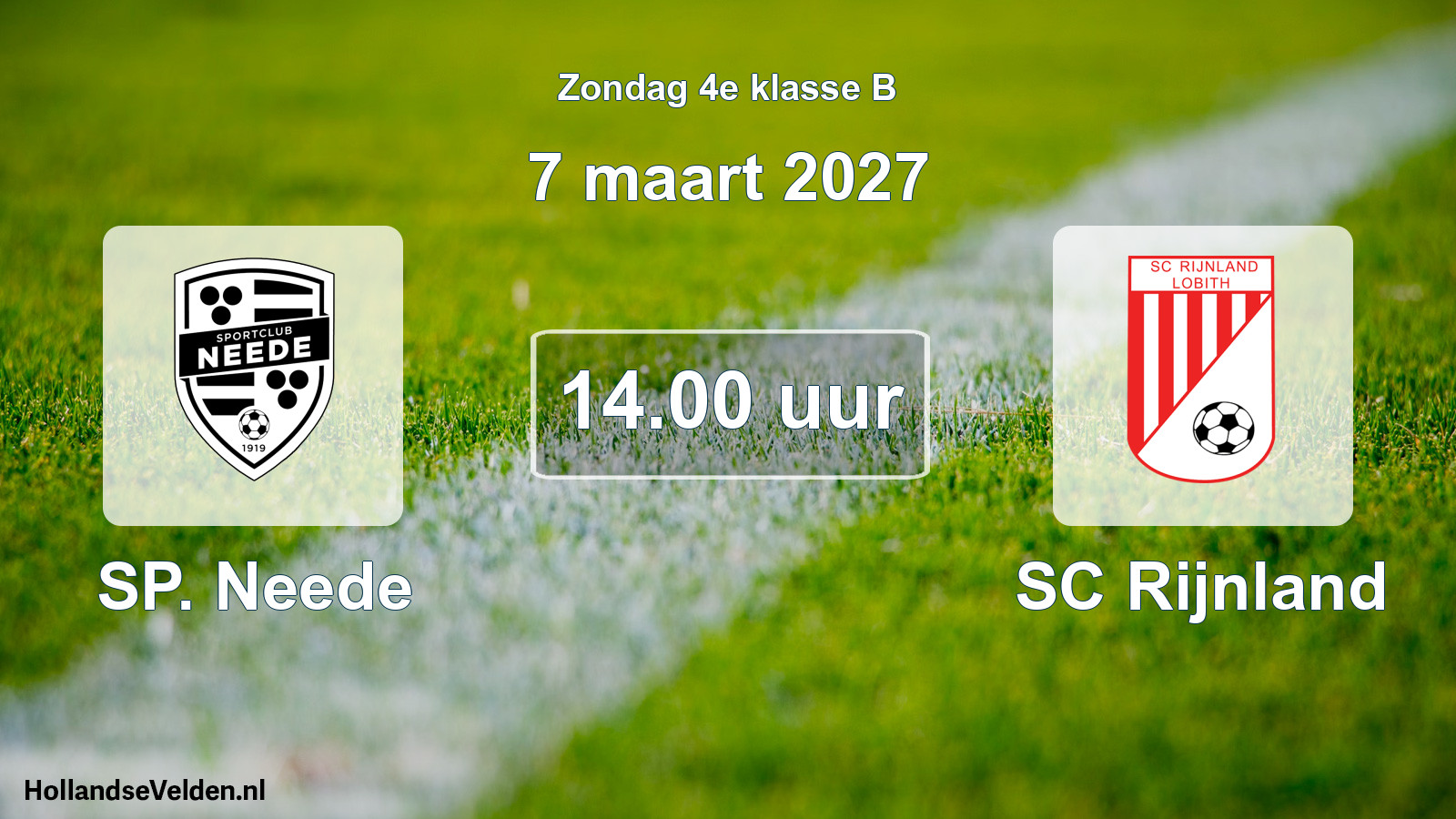 Geplande wedstrijd: SP. Neede - SC Rijnland (7 maart 2027)