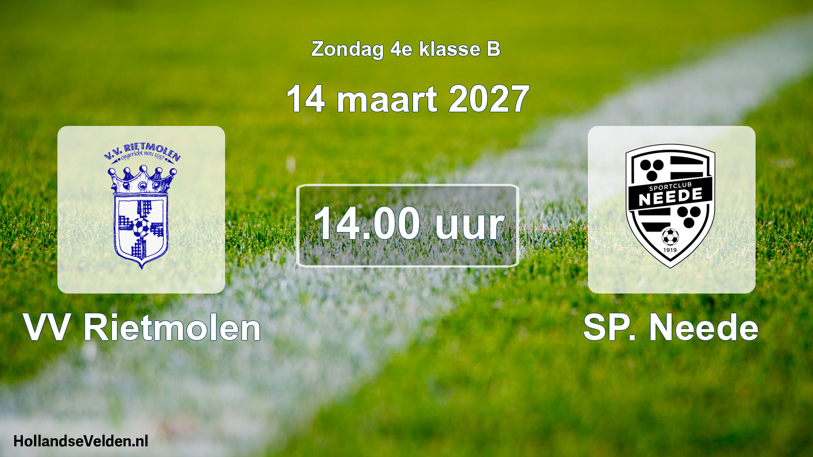 Geplande wedstrijd: VV Rietmolen - SP. Neede (14 maart 2027)