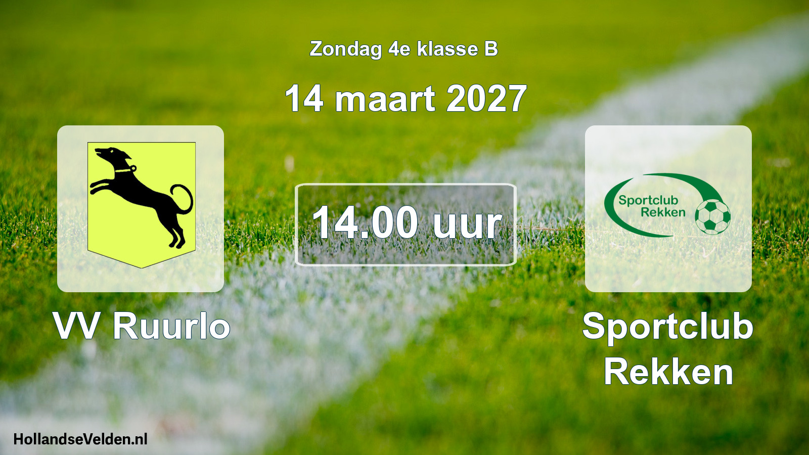 Geplande wedstrijd: VV Ruurlo - Sportclub Rekken (14 maart 2027)