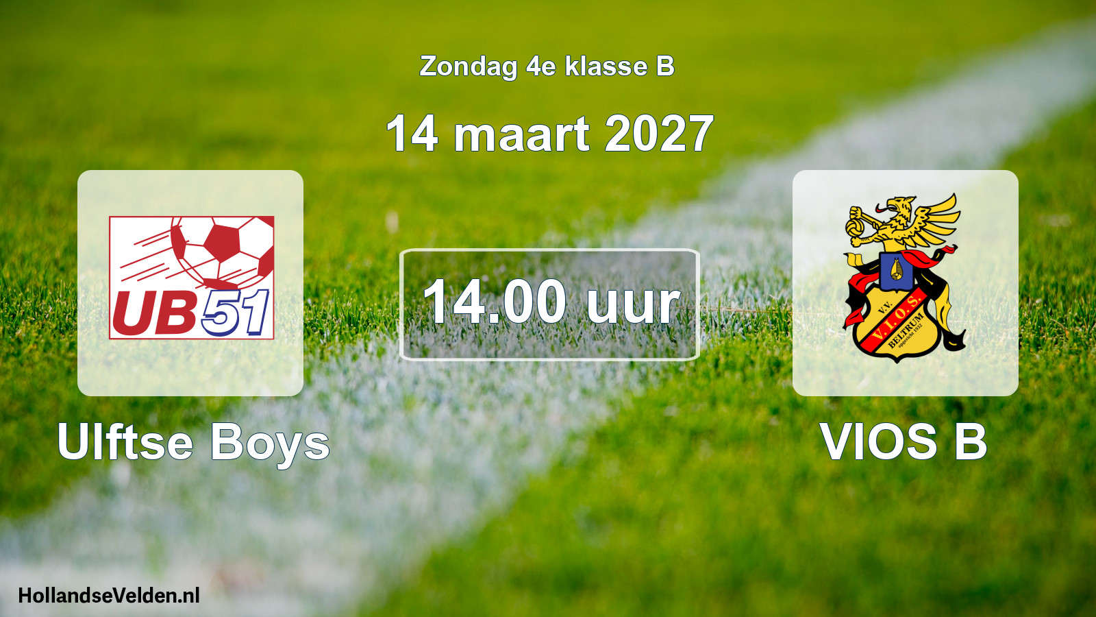 Geplande wedstrijd: Ulftse Boys - VIOS B (14 maart 2027)