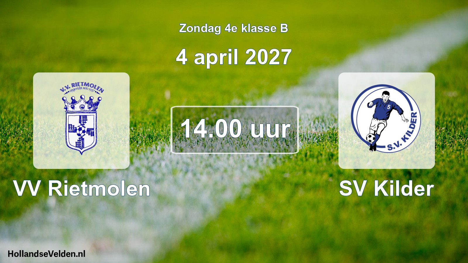 Geplande wedstrijd: VV Rietmolen - SV Kilder (4 april 2027)