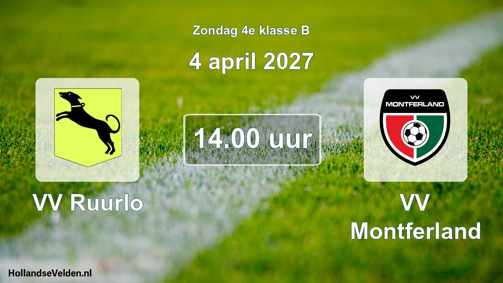 Geplande wedstrijd: VV Ruurlo - VV Montferland (4 april 2027)