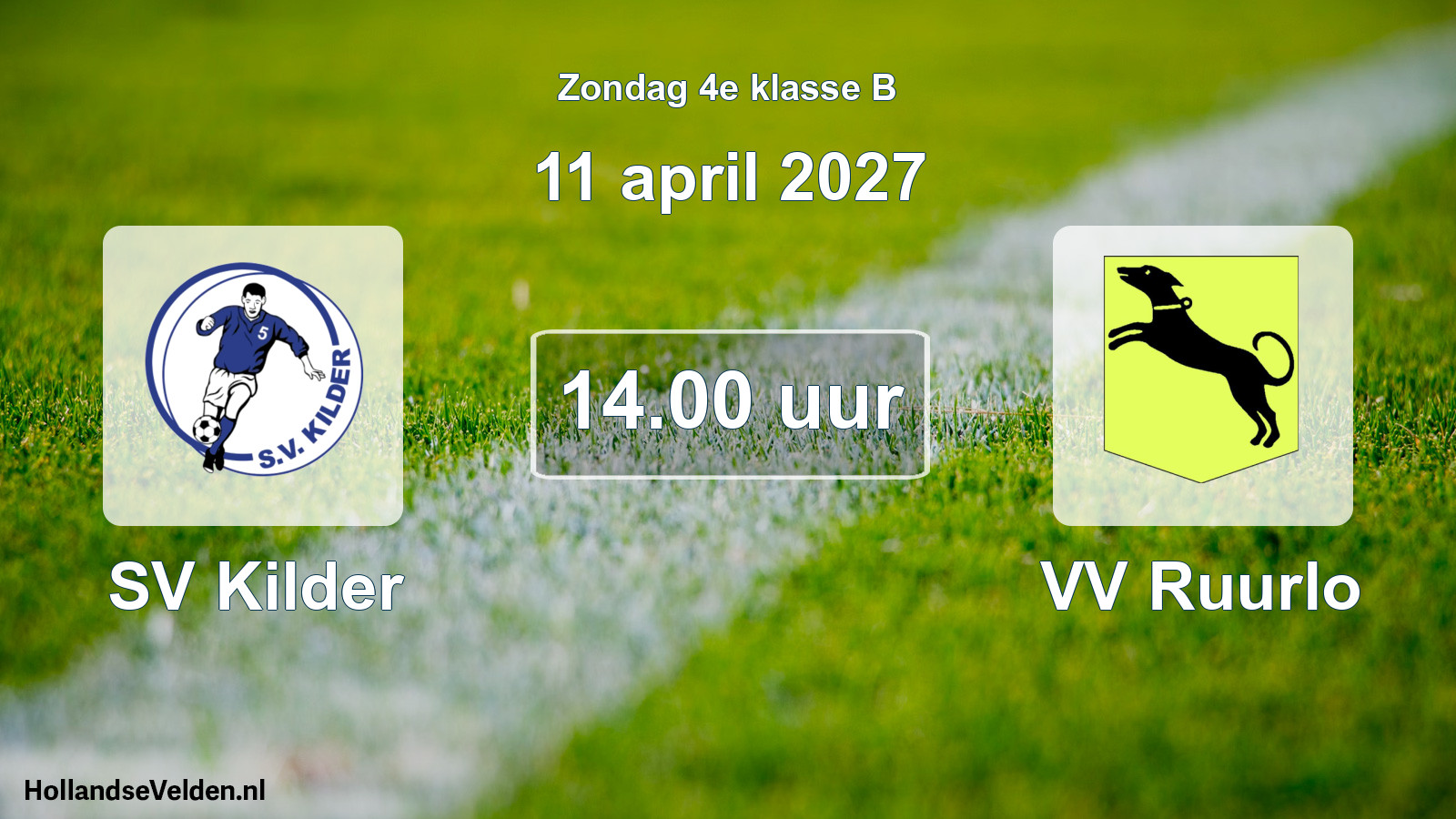 Geplande wedstrijd: SV Kilder - VV Ruurlo (11 april 2027)