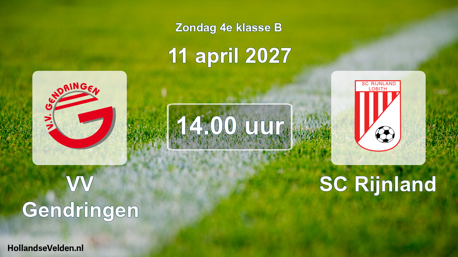 Scheduled Match: VV Gendringen - SC Rijnland (11 April 2027)