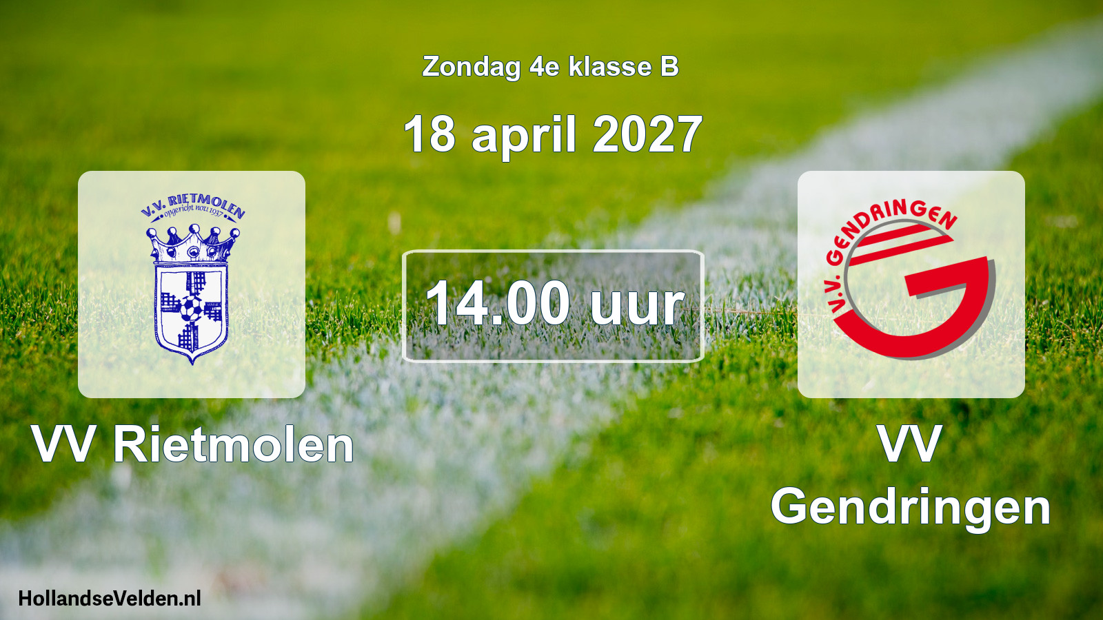Geplande wedstrijd: VV Rietmolen - VV Gendringen (18 april 2027)