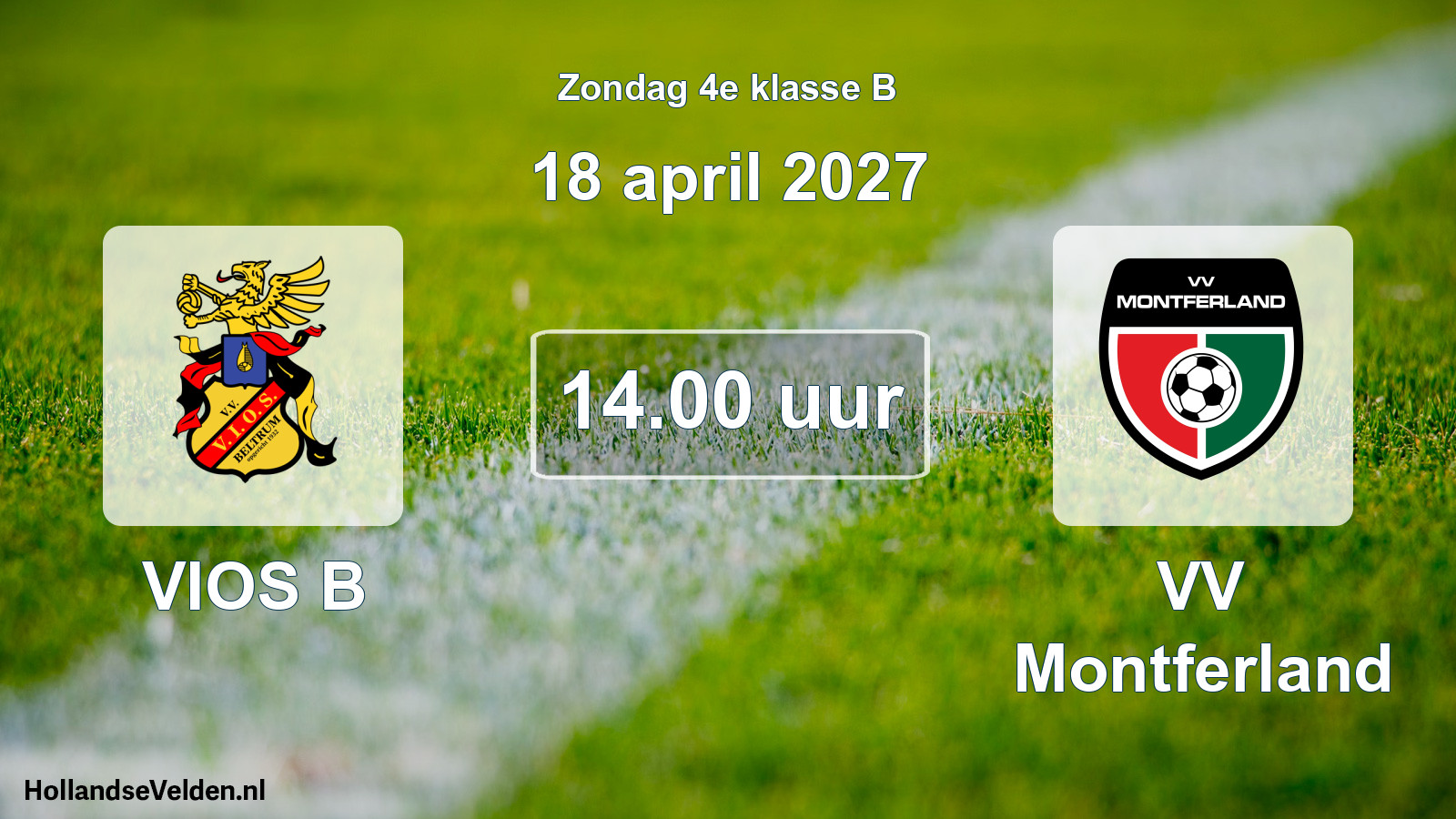 Geplande wedstrijd: VIOS B - VV Montferland (18 april 2027)