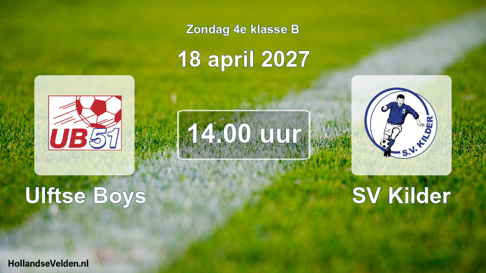 Geplande wedstrijd: Ulftse Boys - SV Kilder (18 april 2027)