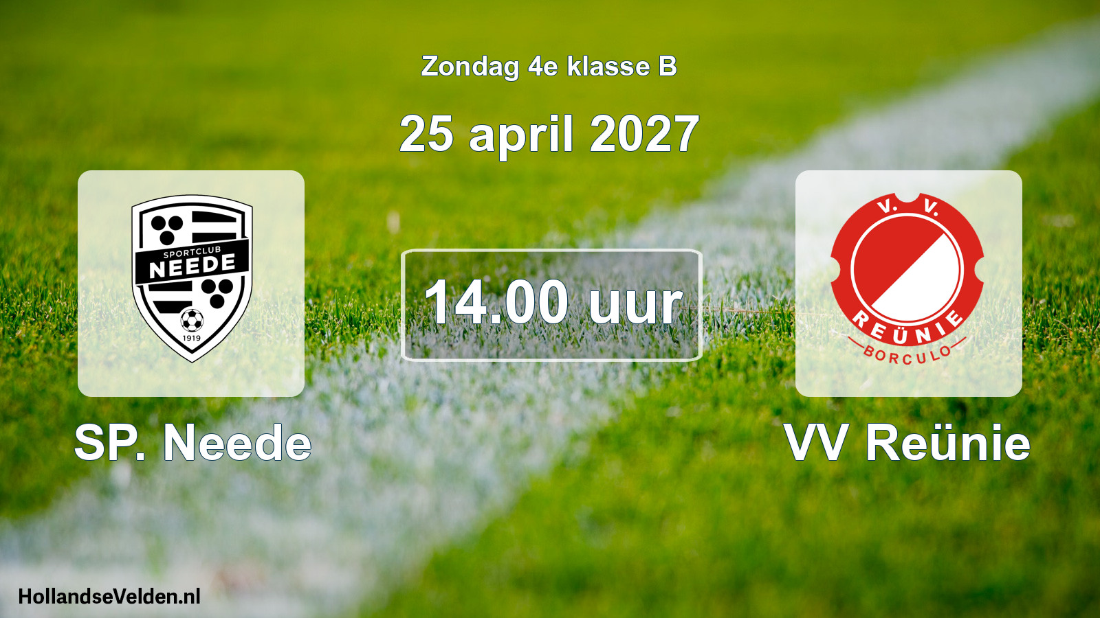 Geplande wedstrijd: SP. Neede - VV Reünie (25 april 2027)