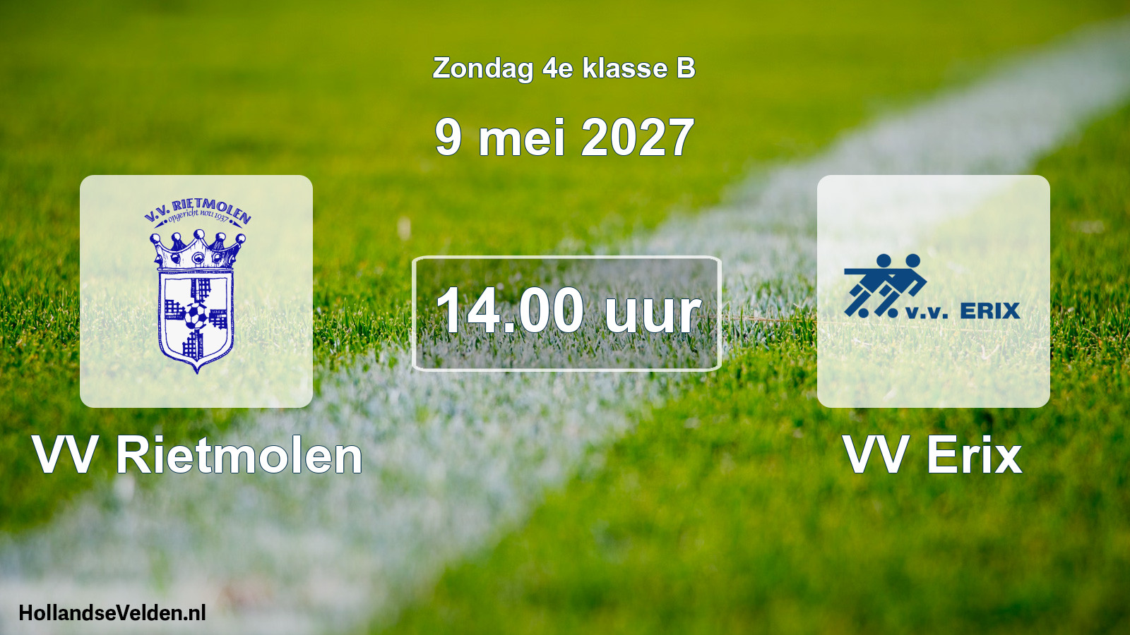 Geplande wedstrijd: VV Rietmolen - VV Erix (9 mei 2027)