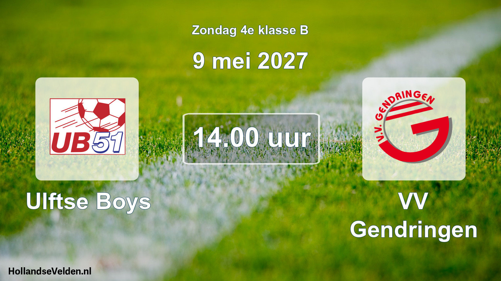 Geplande wedstrijd: Ulftse Boys - VV Gendringen (9 mei 2027)