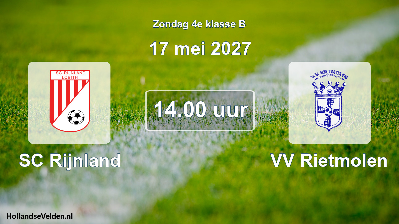 Geplande wedstrijd: SC Rijnland - VV Rietmolen (17 mei 2027)