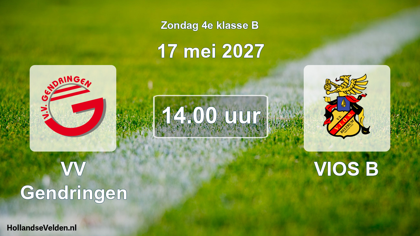 Geplande wedstrijd: VV Gendringen - VIOS B (17 mei 2027)