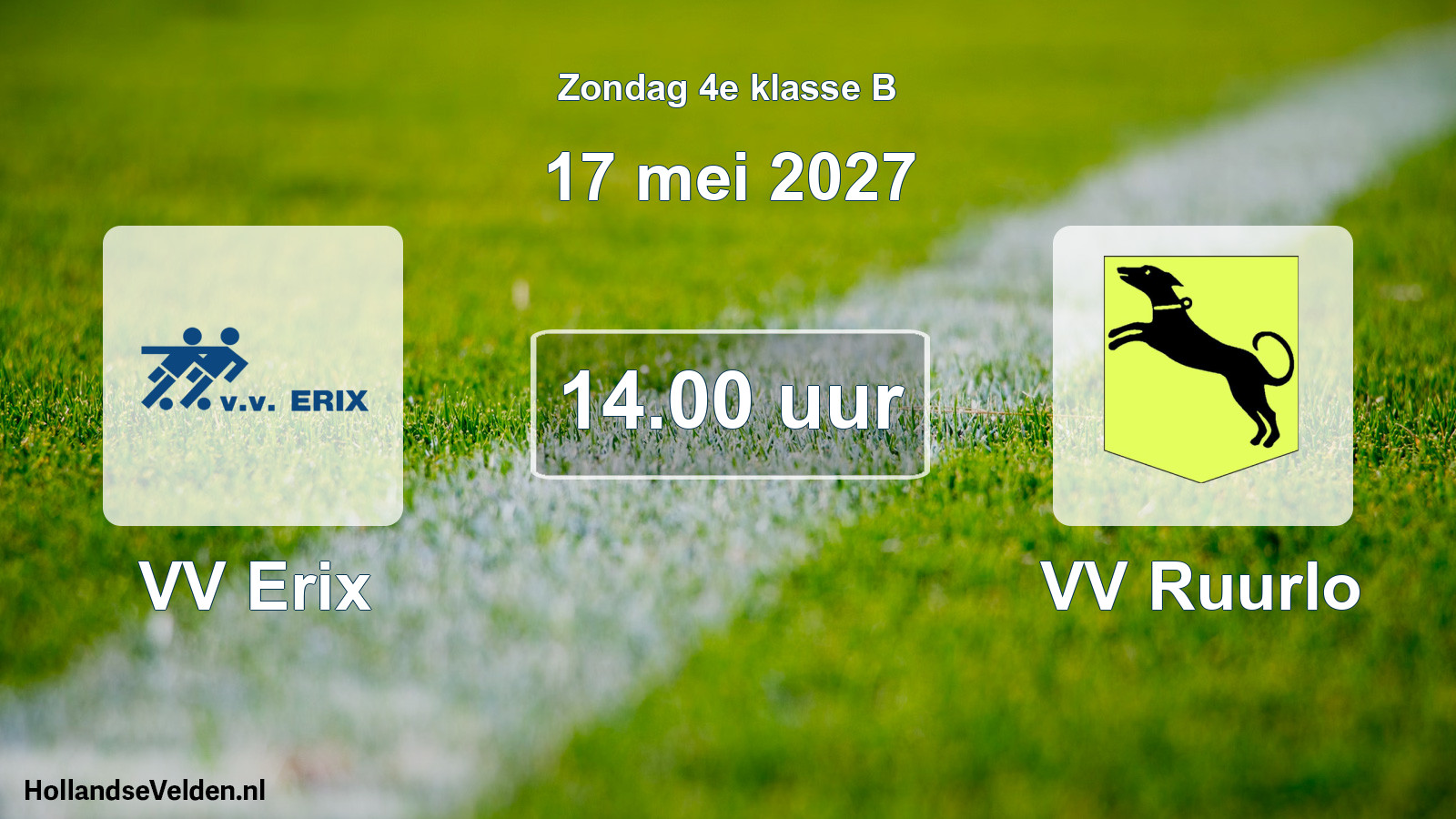 Geplande wedstrijd: VV Erix - VV Ruurlo (17 mei 2027)