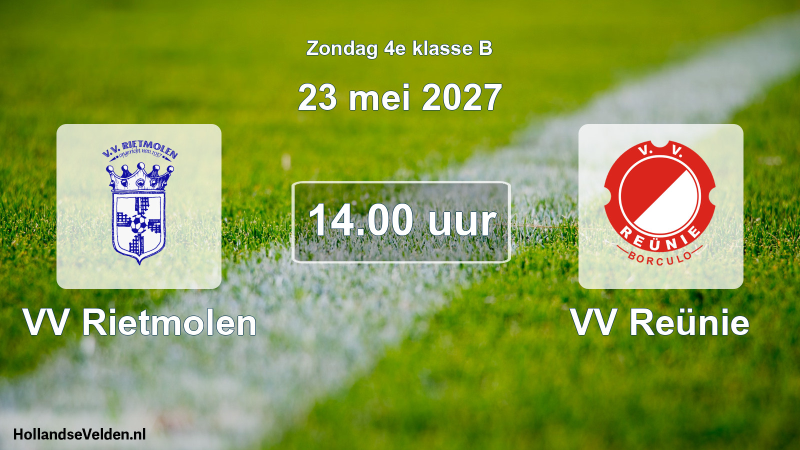 Geplande wedstrijd: VV Rietmolen - VV Reünie (23 mei 2027)