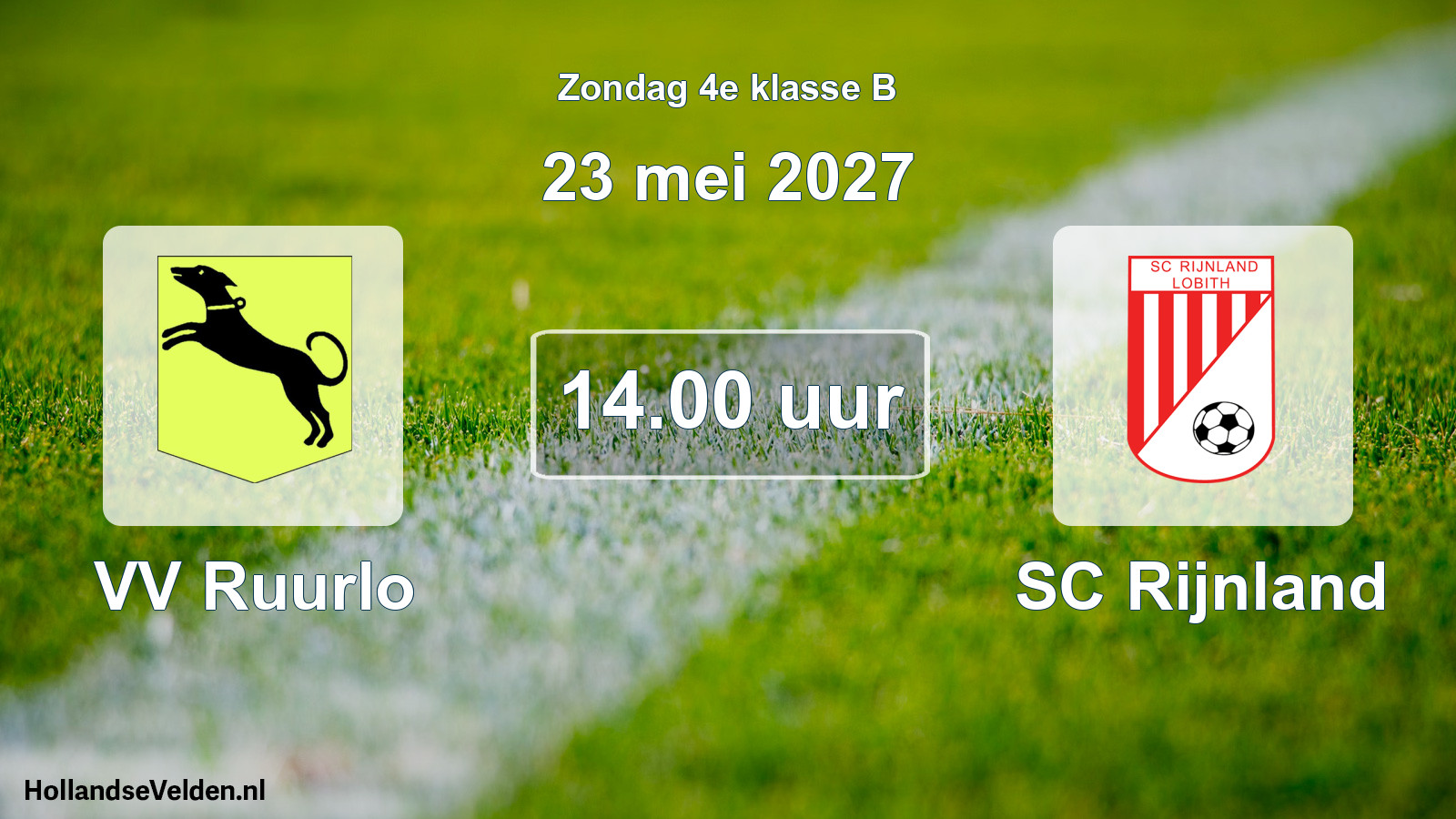 Geplande wedstrijd: VV Ruurlo - SC Rijnland (23 mei 2027)