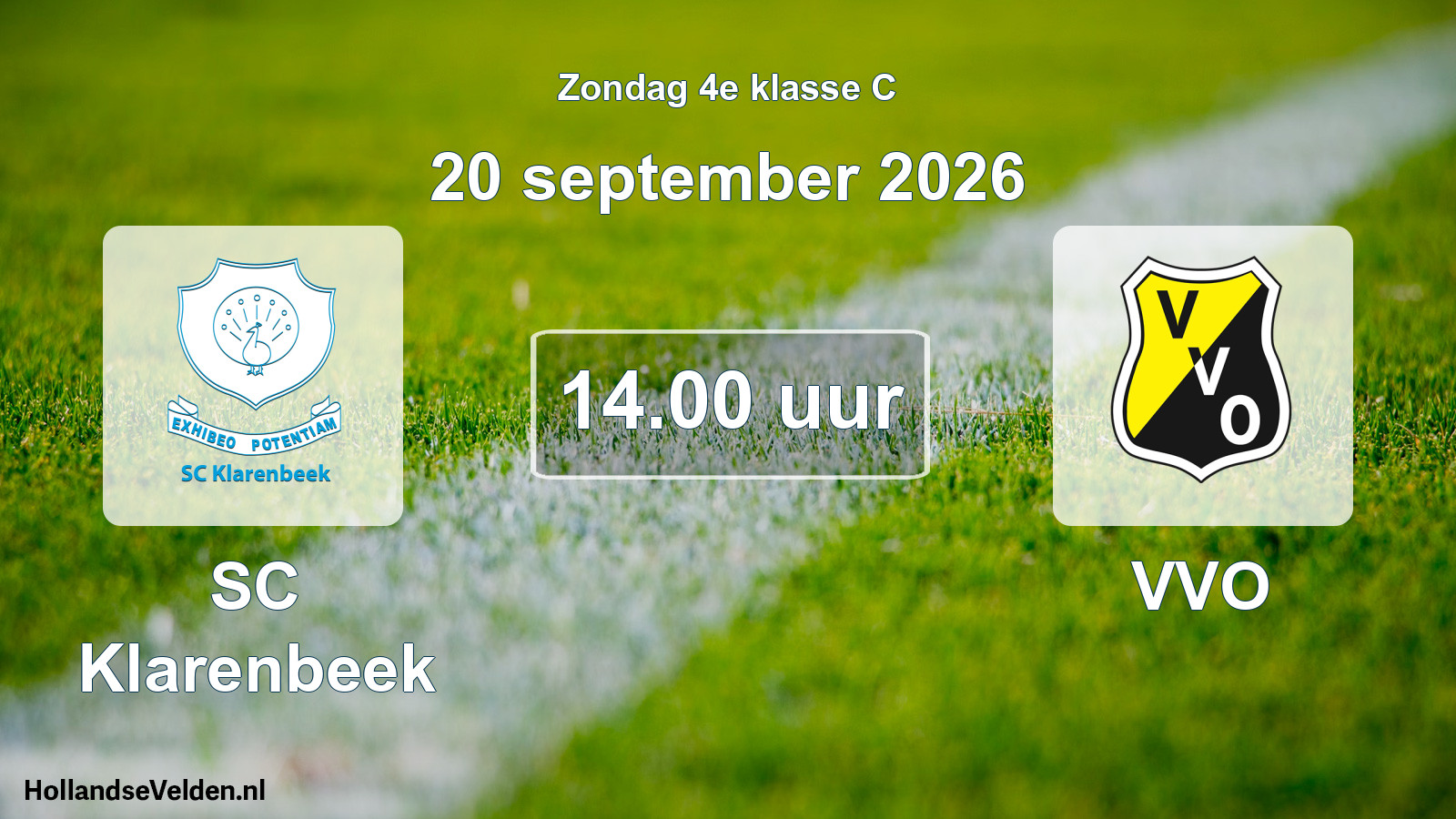 Geplande wedstrijd: SC Klarenbeek - VVO (20 september 2026)