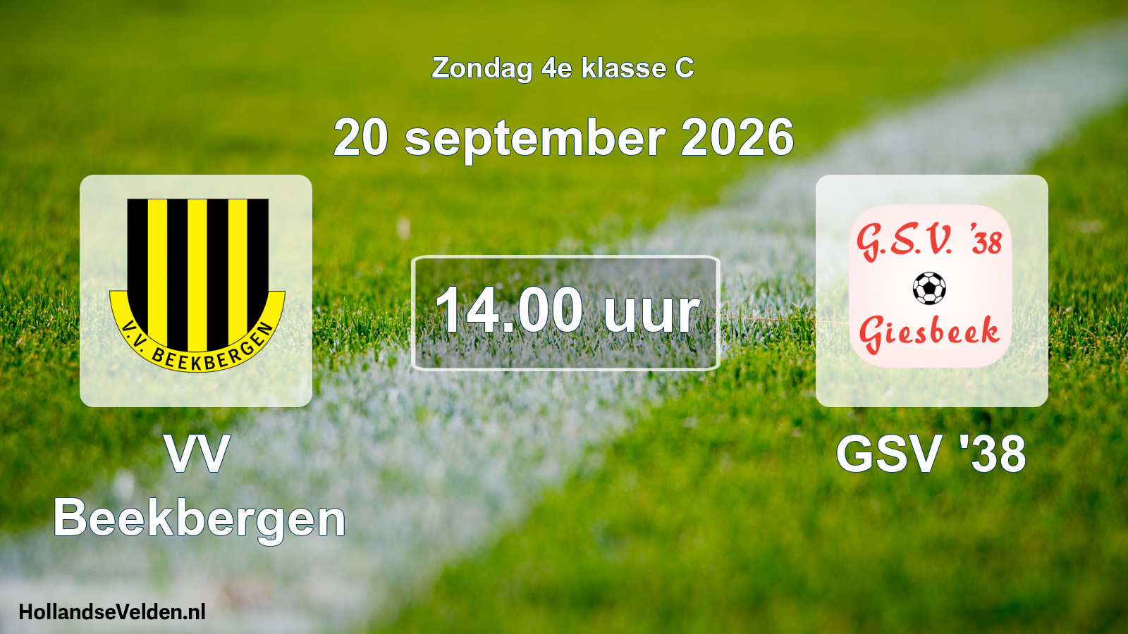 Geplande wedstrijd: VV Beekbergen - GSV '38 (20 september 2026)