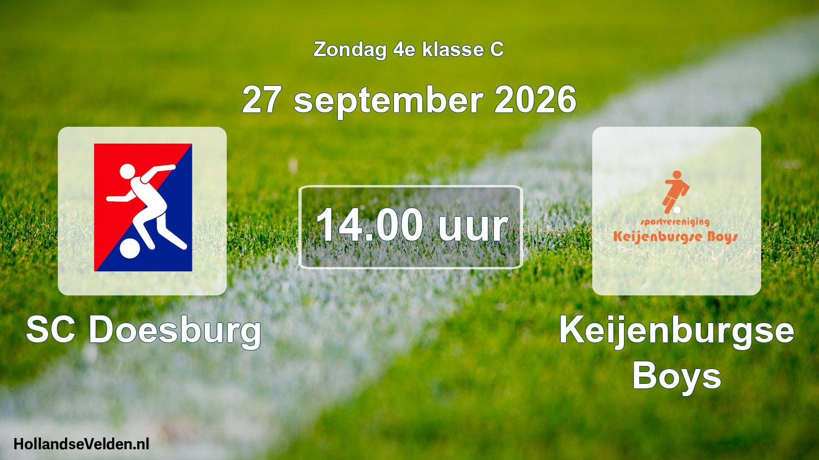 Geplande wedstrijd: SC Doesburg - Keijenburgse Boys (27 september 2026)