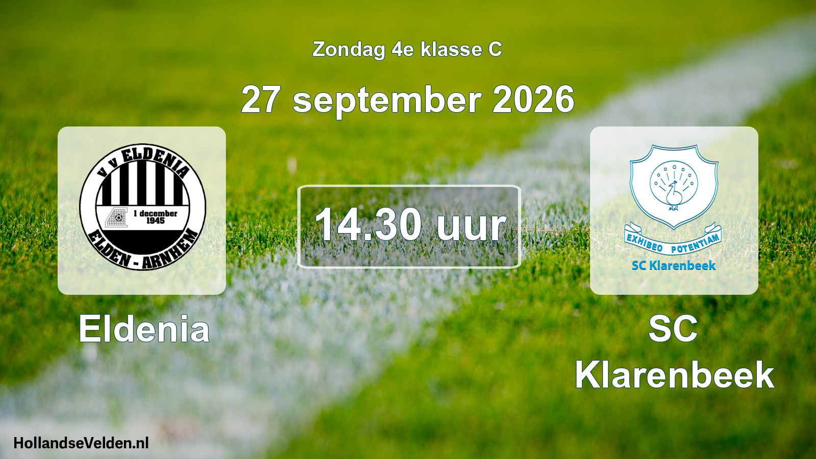 Geplande wedstrijd: Eldenia - SC Klarenbeek (27 september 2026)