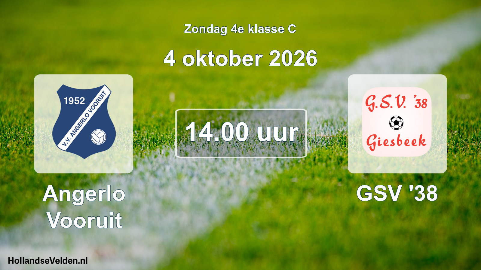 Geplande wedstrijd: Angerlo Vooruit - GSV '38 (4 oktober 2026)