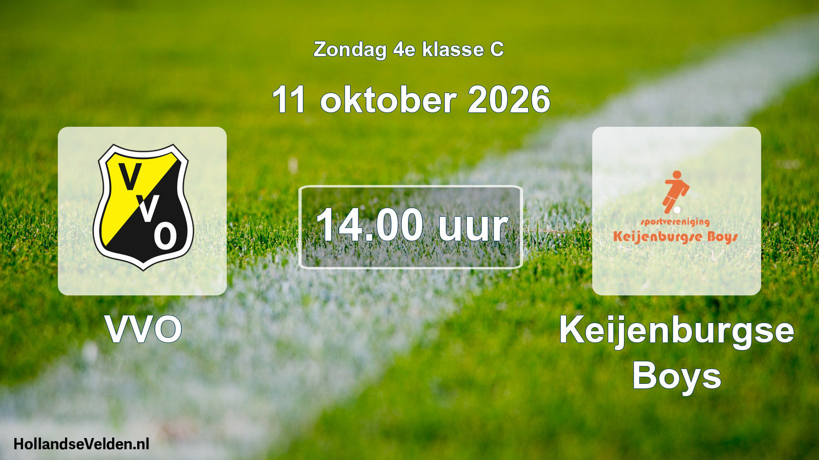 Geplande wedstrijd: VVO - Keijenburgse Boys (11 oktober 2026)