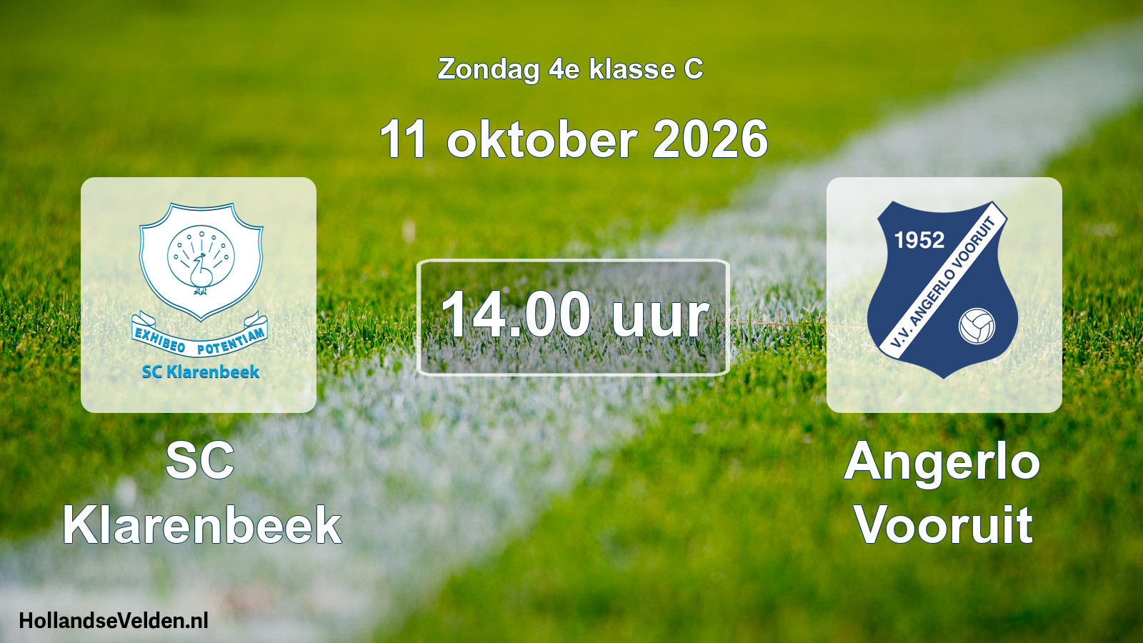 Geplande wedstrijd: SC Klarenbeek - Angerlo Vooruit (11 oktober 2026)