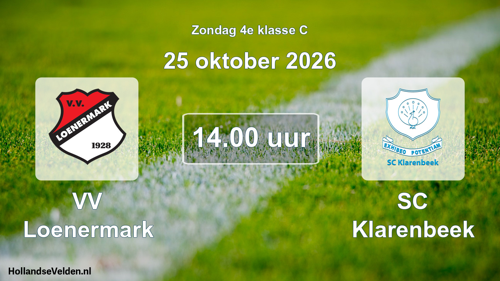 Geplande wedstrijd: VV Loenermark - SC Klarenbeek (25 oktober 2026)