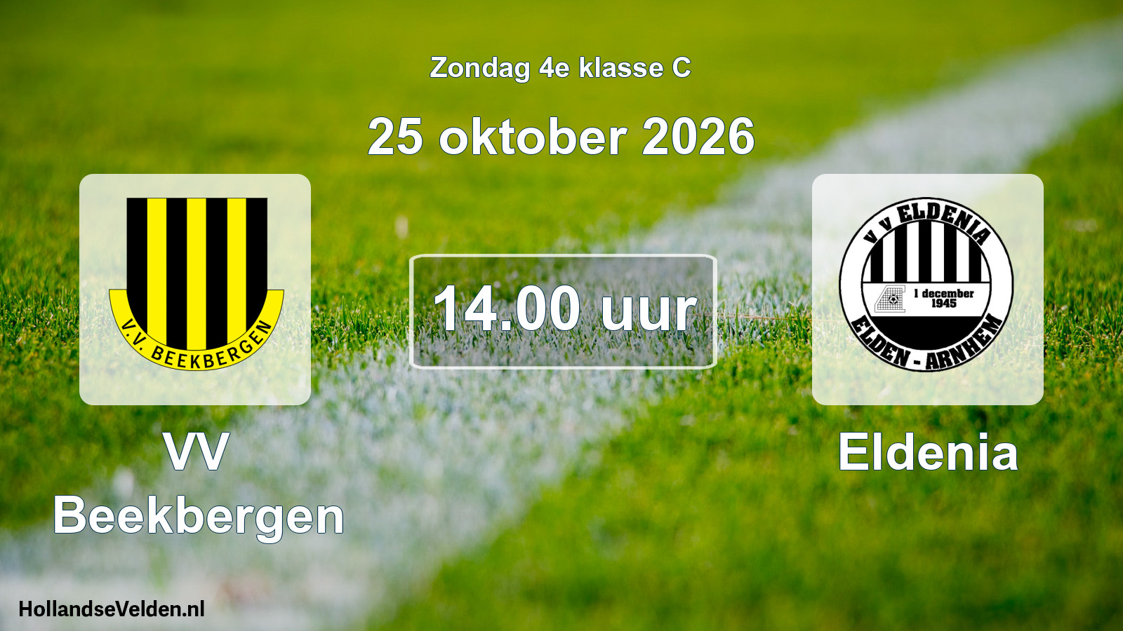Scheduled Match: VV Beekbergen - Eldenia (25 October 2026)