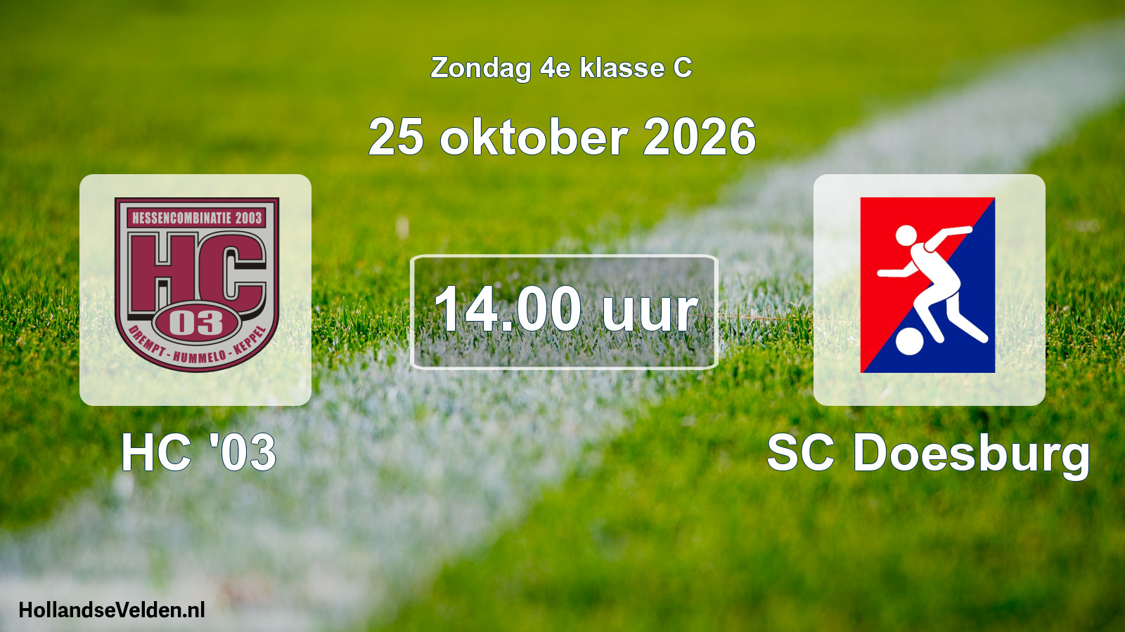 Geplande wedstrijd: HC '03 - SC Doesburg (25 oktober 2026)