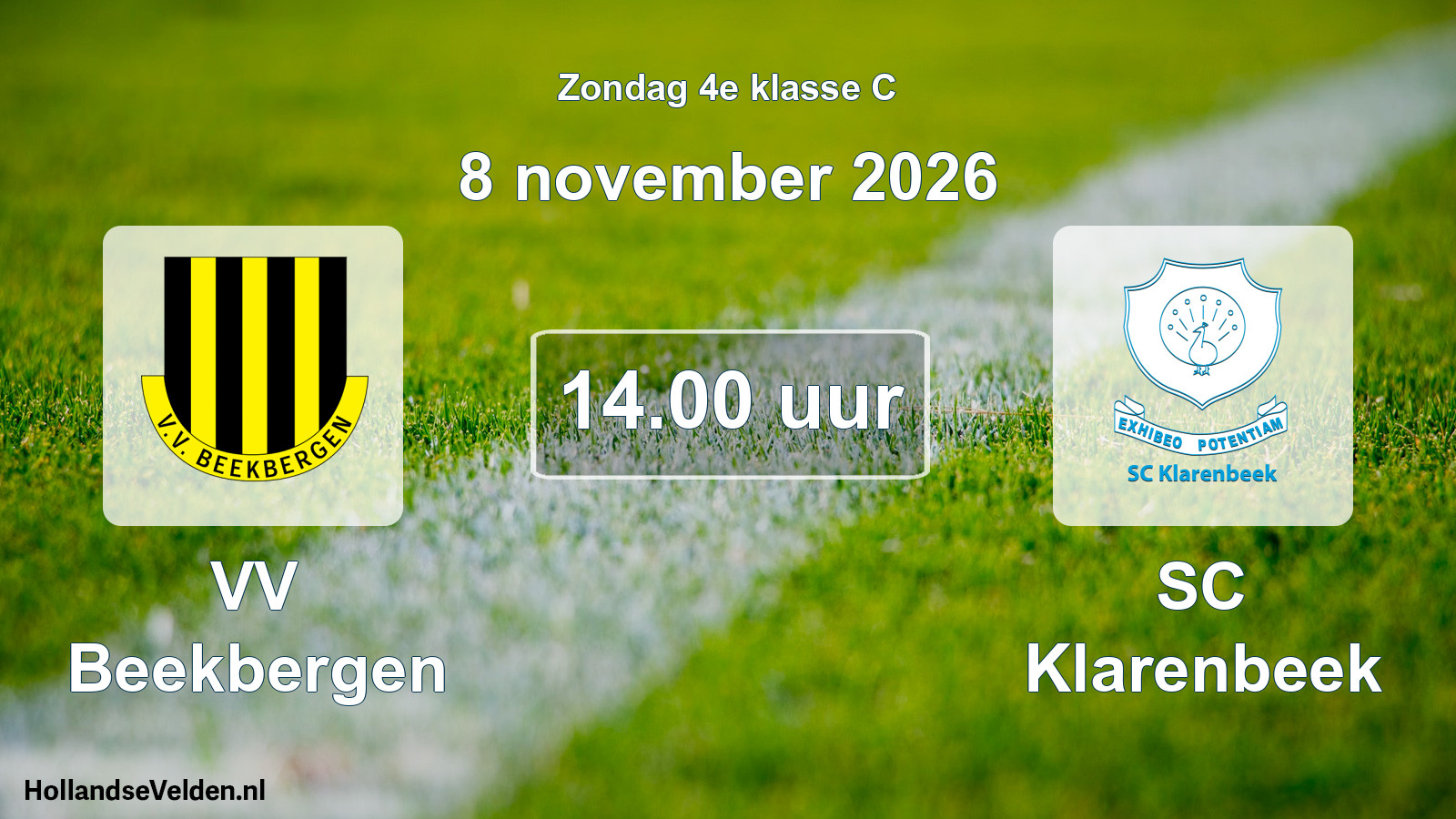 Geplande wedstrijd: VV Beekbergen - SC Klarenbeek (8 november 2026)