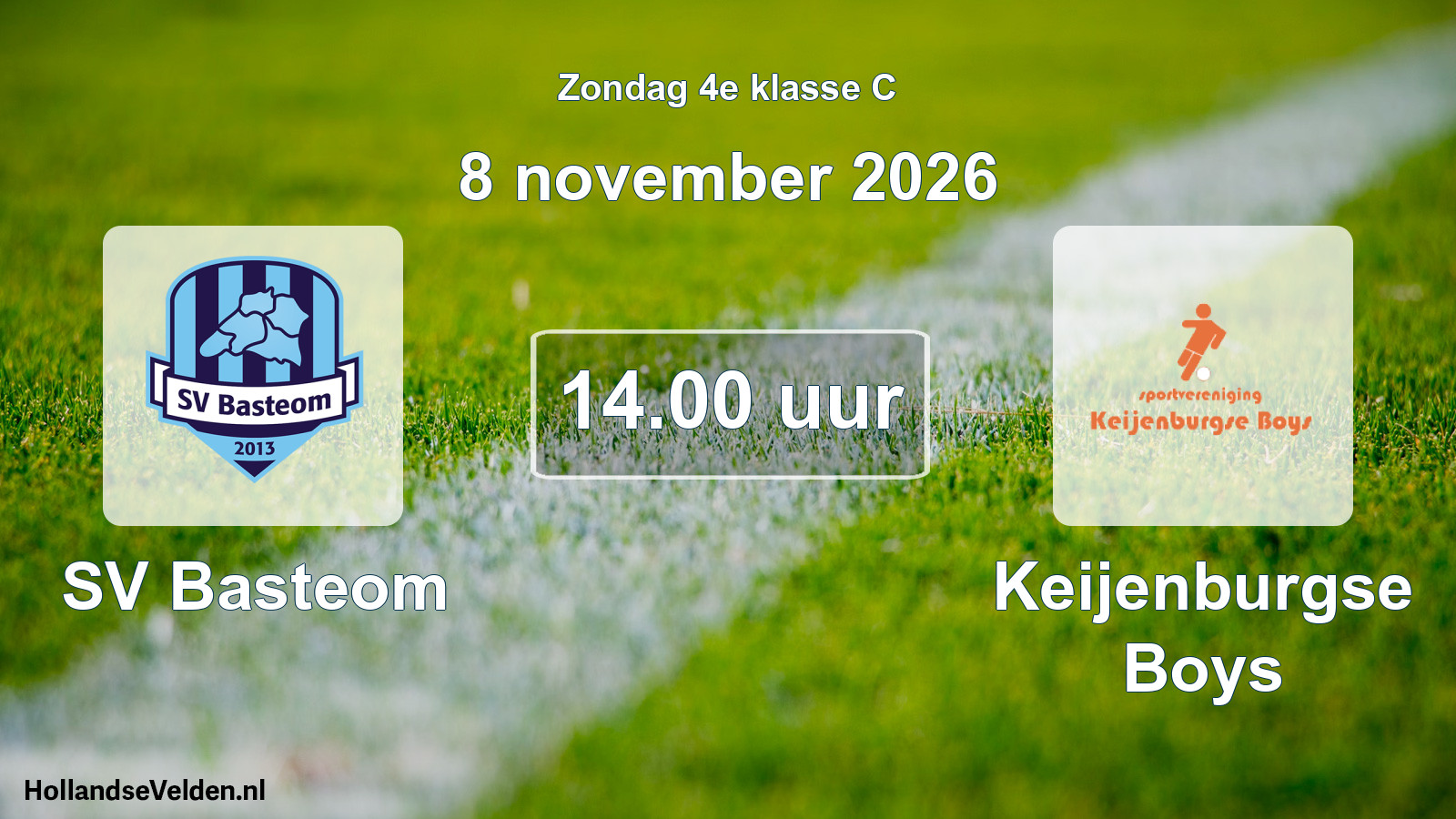 Geplande wedstrijd: SV Basteom - Keijenburgse Boys (8 november 2026)
