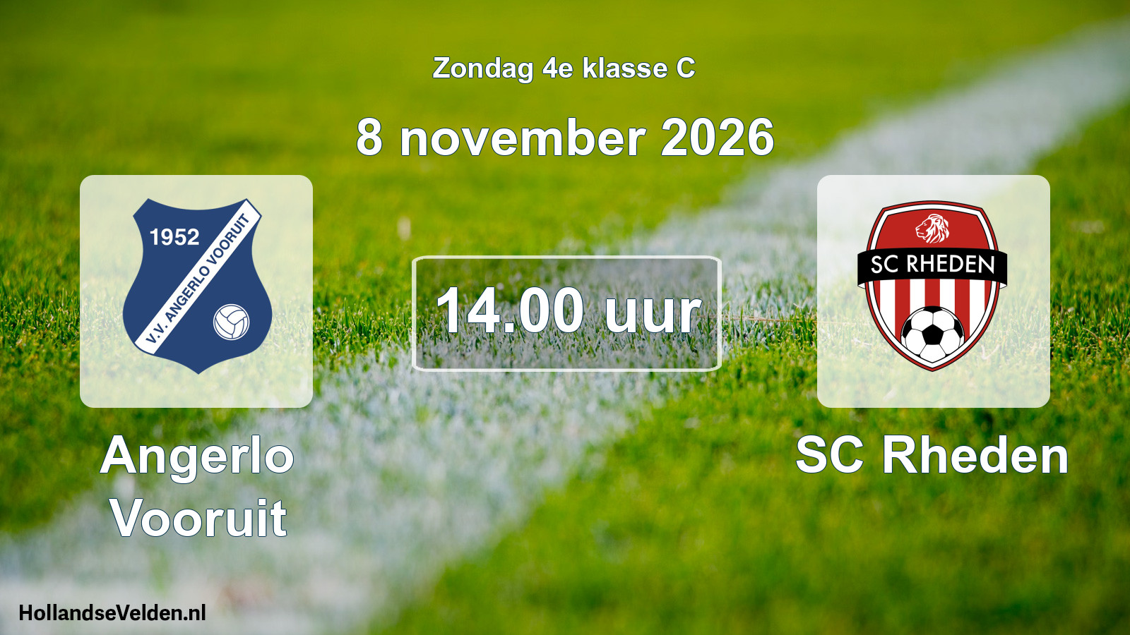 Geplande wedstrijd: Angerlo Vooruit - SC Rheden (8 november 2026)