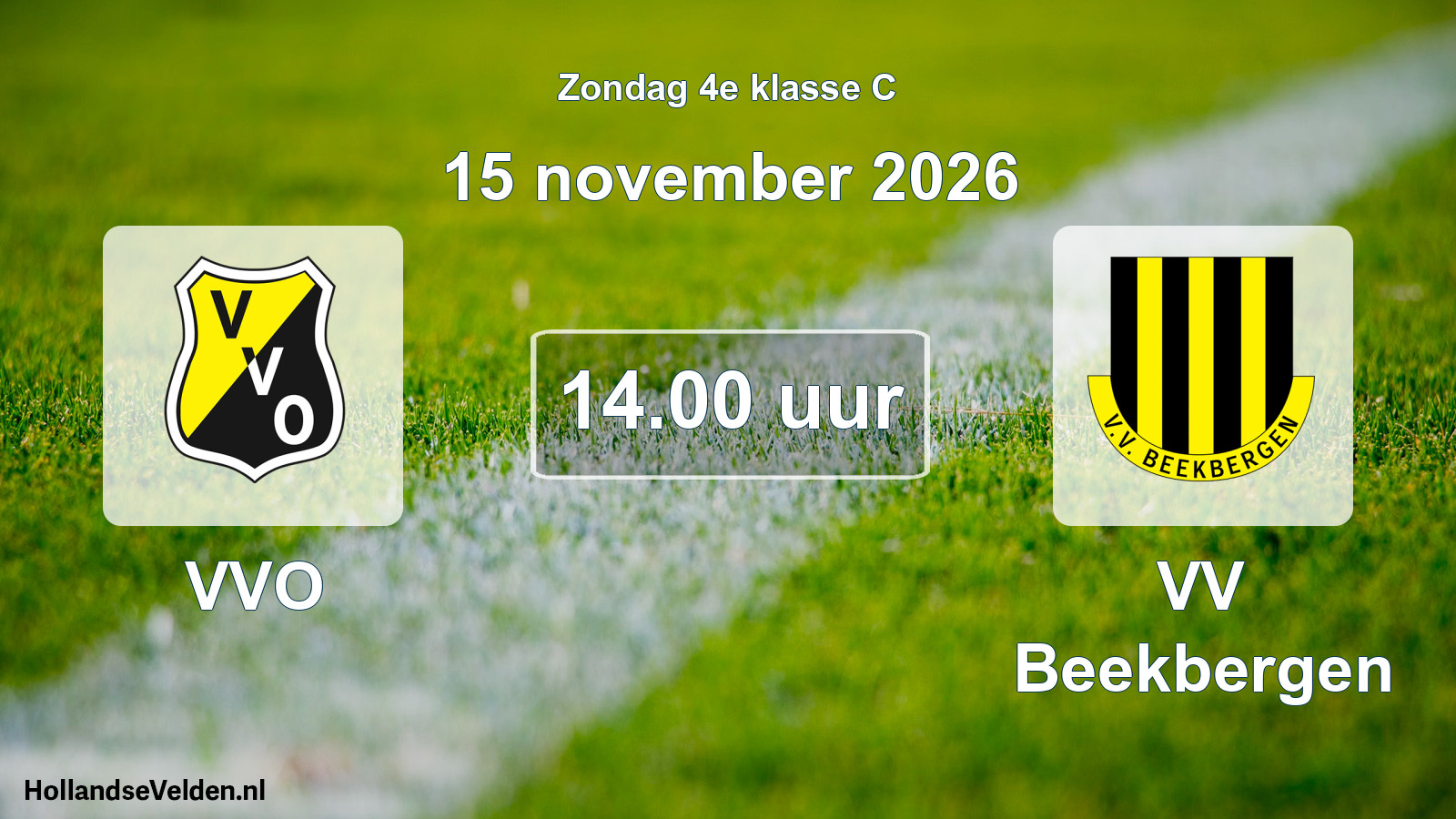 Geplande wedstrijd: VVO - VV Beekbergen (15 november 2026)