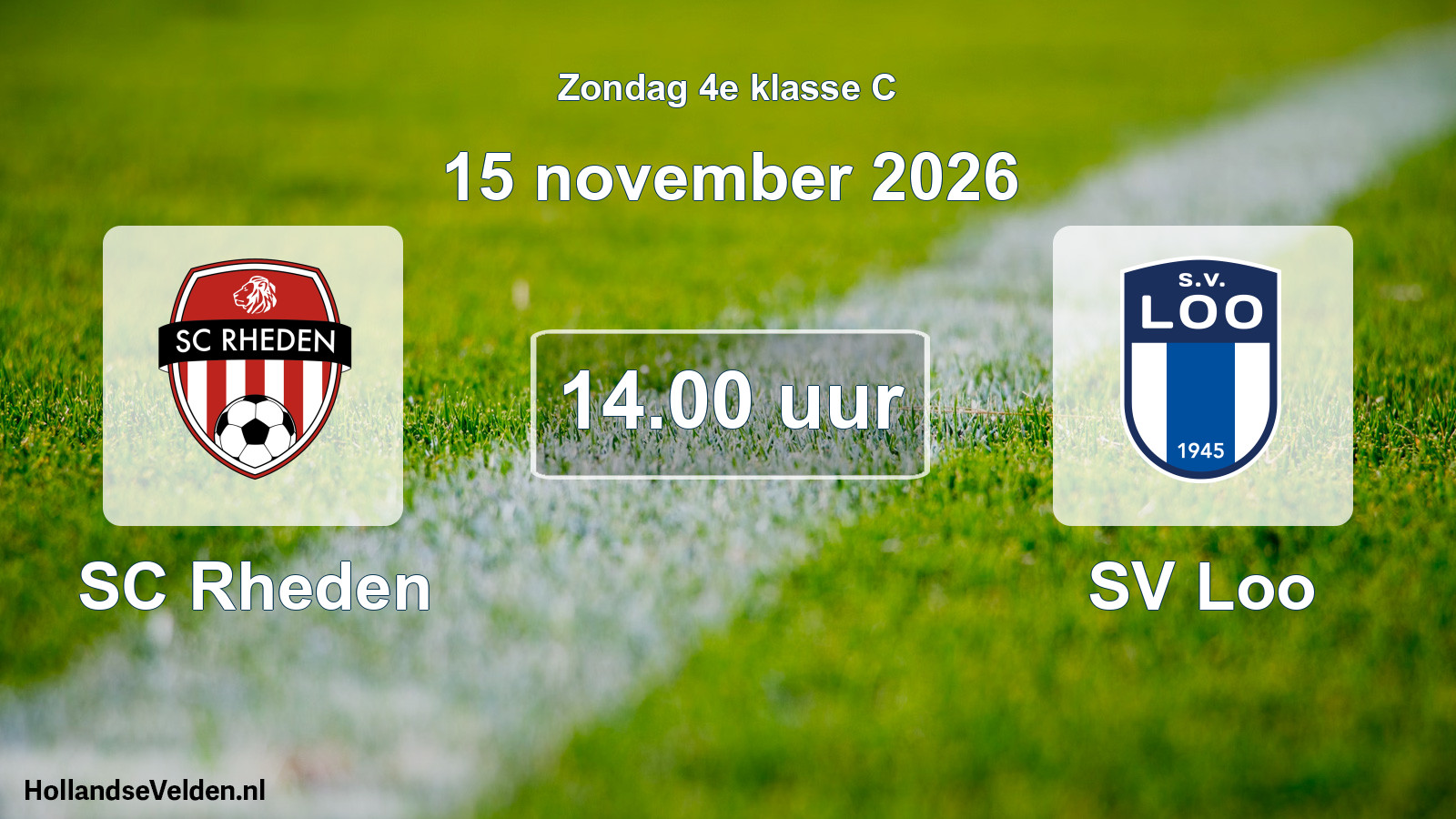 Geplande wedstrijd: SC Rheden - SV Loo (15 november 2026)